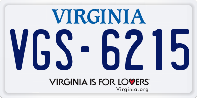 VA license plate VGS6215