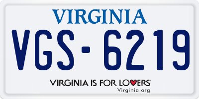 VA license plate VGS6219