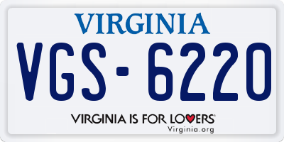 VA license plate VGS6220