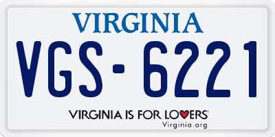 VA license plate VGS6221