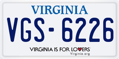 VA license plate VGS6226