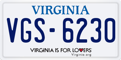 VA license plate VGS6230