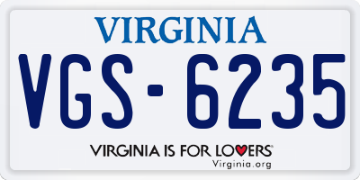 VA license plate VGS6235