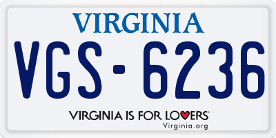 VA license plate VGS6236