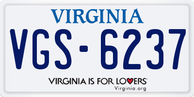 VA license plate VGS6237