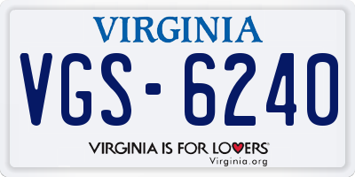 VA license plate VGS6240