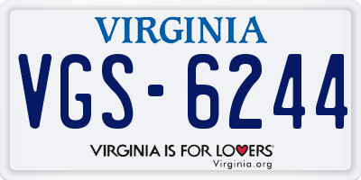 VA license plate VGS6244