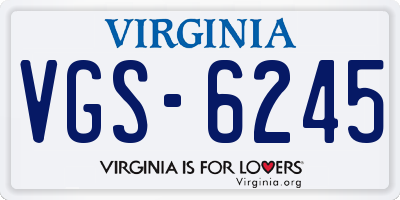 VA license plate VGS6245