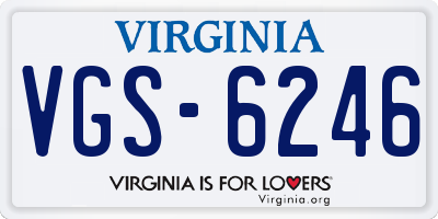 VA license plate VGS6246