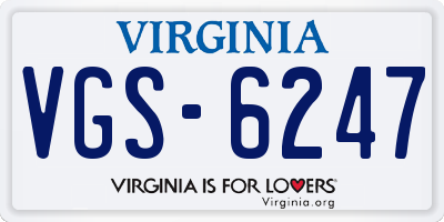 VA license plate VGS6247