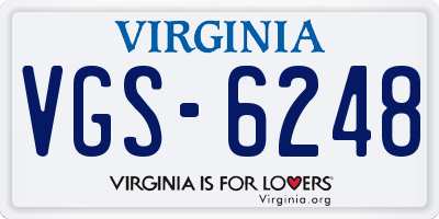 VA license plate VGS6248