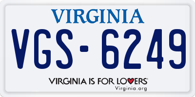 VA license plate VGS6249