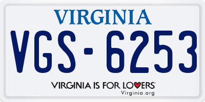 VA license plate VGS6253