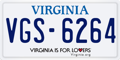 VA license plate VGS6264
