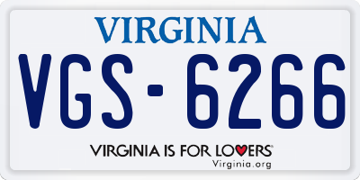 VA license plate VGS6266