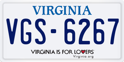 VA license plate VGS6267