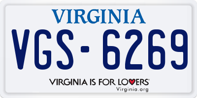 VA license plate VGS6269