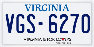 VA license plate VGS6270