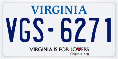 VA license plate VGS6271