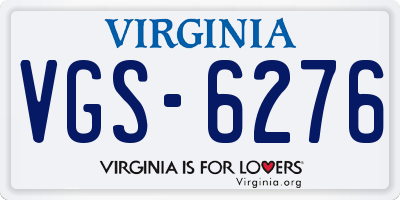 VA license plate VGS6276