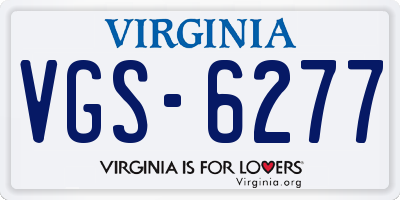 VA license plate VGS6277