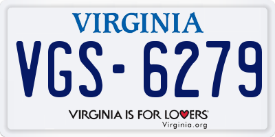 VA license plate VGS6279