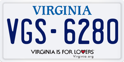 VA license plate VGS6280
