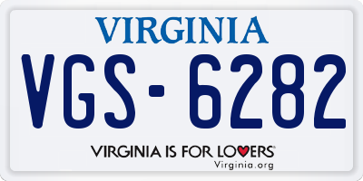 VA license plate VGS6282
