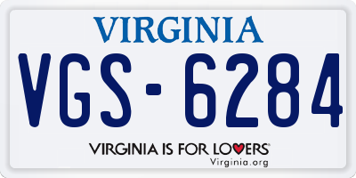 VA license plate VGS6284
