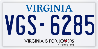 VA license plate VGS6285