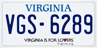 VA license plate VGS6289