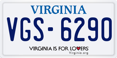 VA license plate VGS6290