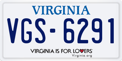 VA license plate VGS6291