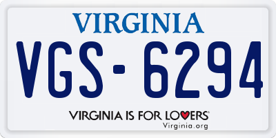 VA license plate VGS6294