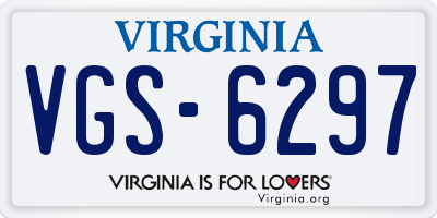 VA license plate VGS6297