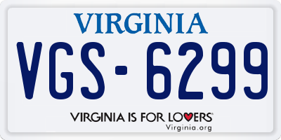 VA license plate VGS6299