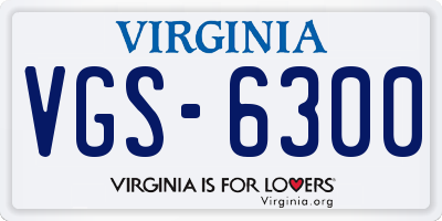 VA license plate VGS6300