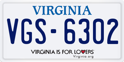 VA license plate VGS6302
