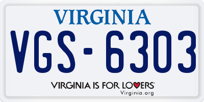 VA license plate VGS6303