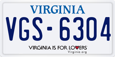 VA license plate VGS6304