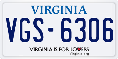 VA license plate VGS6306
