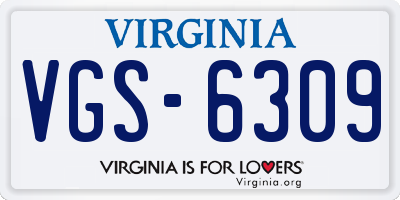 VA license plate VGS6309