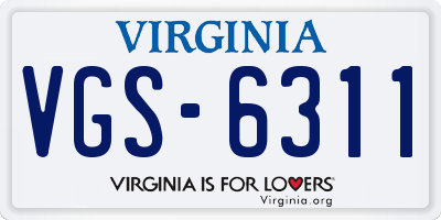 VA license plate VGS6311