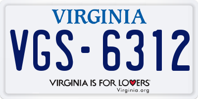 VA license plate VGS6312