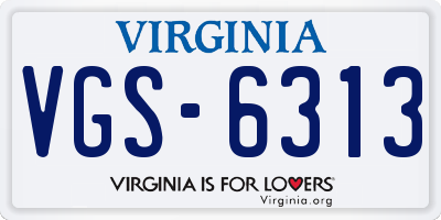VA license plate VGS6313