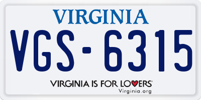 VA license plate VGS6315