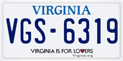 VA license plate VGS6319