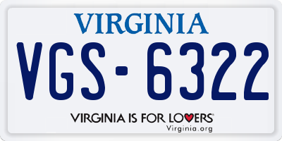 VA license plate VGS6322