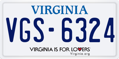 VA license plate VGS6324