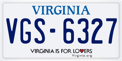 VA license plate VGS6327